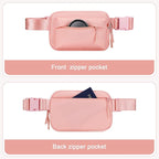 Fanny Packs for Women Men,Belt Bag,Water-resistant Crossbody Bag with 4 Zipper Pockets,Fashion Waist Packs with Adjustable Strap for Workout/Running/Yoga/Shopping/Hiking,Pink
