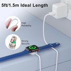 2Pack 5ft/1.5m for for Apple Watch Charger USB Magnetic Wireless Fast iWatch Charger Portable Compatible with iWatch Ultra/Series 9/8/7/6/SE/SE2/5/4/3/2/1