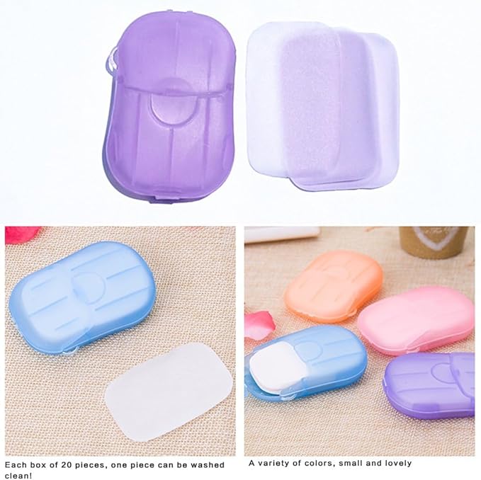 6Pcs Colorful Soap Sheets for Traveling,Portable Soap Paper, Effectively Cleans Stains, Suitable for BBQ, Camping, Hiking, Traveling，Personal Care， Camping Soap and Shampoo