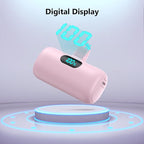 Mini Portable Charger for iPhone,Upgraded 5000mAh PD Fast Charging Battery Pack,LCD Display Cute Power Bank Portable Phone Charger for iPhone 14/14 Pro Max/13/13 Pro/12 Pro/11/XS/XR/X/8/7/6-Pink