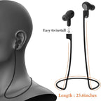 Geekria Wireless Earphone Magnetic Anti-Lost Strap Accessories, Soft Silicone Sport Earphones Lanyard, Compatible with JBL Vibe Beam, Tune Flex, Tune 230NC TWS (2 Pack)