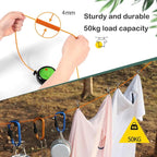 Travel Clothesline, 32ft/10M Portable Retractable Camping Clothesline, Cruise RV & Camping Essentials Drying Line, Outdoor Camper Accessories