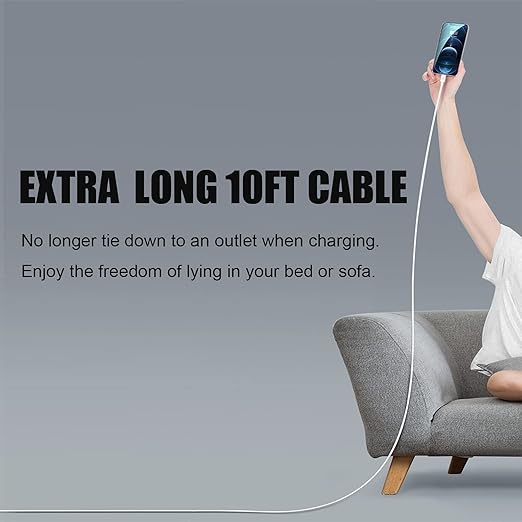 iPhone Fast Charger,Fast Adapter i Phone 2Pack Dual Port USB Wall Charger Apple Fast Charging 10FT Long Lightning Cable Cord Double Adapter Plug Block for iPhone 14/13/12/11 Pro Max XS XR X 8 7 6 iPad