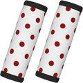 Neoprene Luggage Handle Wrap 2 Pack Red White Dots Luggage Handle Wraps for Suitcase Travel
