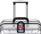GACCAP 2 Pack Luggage Tags for Suitcase, Privacy Cover ID Label with Stainless Steel and Address Card for Travel Bag Backpack Cruise Ship Essentials Tag Men Boys - Best Gamer