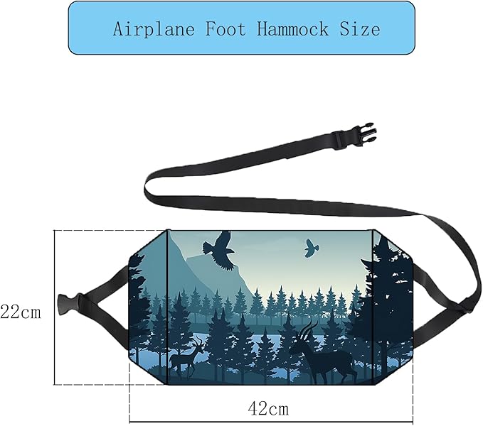 Airplane Foot Hammmock for Plane Travel Accessories Ajustable Foot Rest for Airplane Gadgets,Travel Essentials for Flight Plane,Office,Desk (Forest)