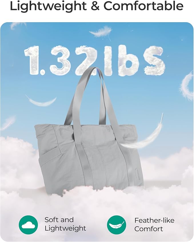 BAGSMART Tote Bag for Women, Tote Bag with Zipper Work Tote with Compartments Nurse Shoulder Hanbag for Travel, Gym