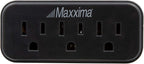 Maxxima 3 Grounded Multi Outlet Adapter Wall Plug - Outlet Extender Wall Tap, Turns 1 Outlet into 3, Indoor 3 Way Plug Splitter - Black - 4 Pack