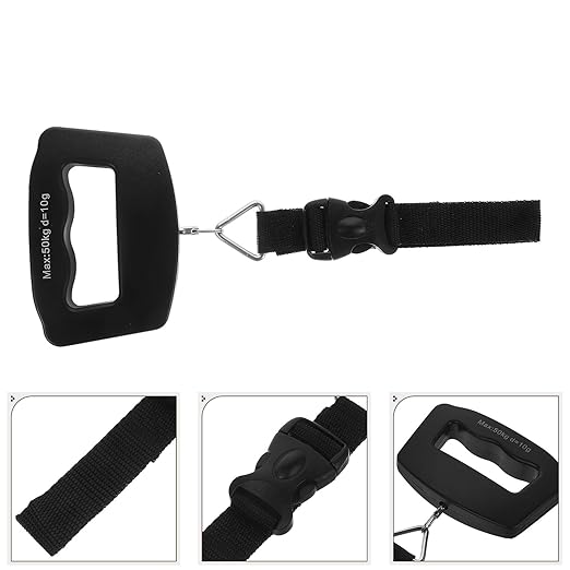 Operitacx Portable Electronic Travel Luggage Scale with Large Handle and Webbing Hook, Digital Handheld Suitcase Weight Scale with LCD Screen for Suitcases and Bags