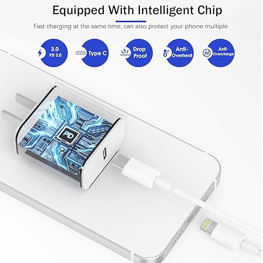 【Apple MFi Certified】Fast Charger iPhone,Fast i Phone Charging Cord 3Pack i Phone Charger Fast Charging Plug Block 6FT USB C to Lightning Cable for iPhone 14/14 ProMax/Plus/13 Mini/12/11/XR/XS,AirPods