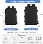 coofay Large Travel Backpack For Women Airline Approved Carry On Waterproof Sports Luggage Casual Daypack Small Hiking Backpack Black
