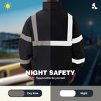 SKSAFETY Hi Vis Safety Rain Jacket for Men, Construction Work Rain Gear Heavy Duty Class 3 Rain Coat Waterproof Lightweight