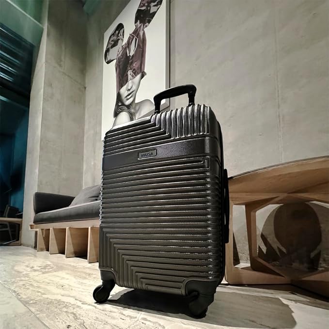 InUSA RESILIENCE Luggage with Spinner Wheels | Spacious Durable Lightweight Hardshell Suitcase, Travel Sets with Handle and Trolley | (20/24/28) 3 Piece Luggage Set | Charcoal