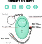 Personal Alarm for Women 140DB Emergency Self-Defense Security Alarm Keychain with LED Light for Women Kids and Elders-2 Pack (Black & Aqua Marine)