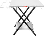 Feasto Outdoor Grill Table, Foldable Pizza Oven Stand & Griddle Stand with Garage Rack & Tissue Holder, Folding Outdoor Prep Table for Gathering and Party, 30" x 24", Stainless Steel