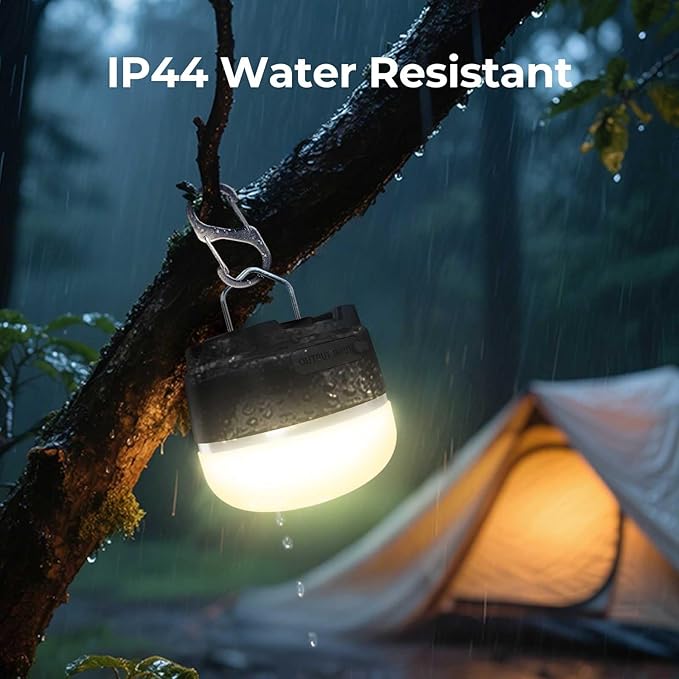 LED Camping Lantern, 8000mAh Rechargeable Camping Light, 6-Level Dimming & Magnetic Base Tent Lamp, IPX4 Waterproof Emergency Hanging Lantern for Hurricane, Power Outage, Hiking