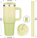 BJPKPK 30 oz Tumbler With Handle Insulated Tumblers With Lid And Straw Stainless Steel Thermal Cup,Lime