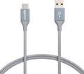 Amazon Basics Nylon Braided USB-C to USB-A 2.0 Fast Charging Cable, 480Mbps Speed, USB-IF Certified, Charge and Sync, for Apple iPhone 16/15, iPad, Samsung Galaxy, Tablets, Laptops, 3 foot, Dark Grey