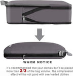 BAGAIL 4 Set/6 Set/8 Set Compression Packing Cubes Travel Accessories Expandable Packing Organizers (Cloth Pattern, 4-Dark Greyish)