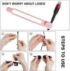 16Pcs Silicone Cable Straps Wire Organizer for Bundling Earphone, Phone Charger, Computer Cords, Reusable Cable Ties Cord Organizer in Home,Office,Kitchen,School(Pink)