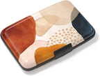 Credit Card Holder, Mini Aluminum Card Wallet RFID Blocking Slim Metal Hard Card Case for Women Men, Abstract Marble