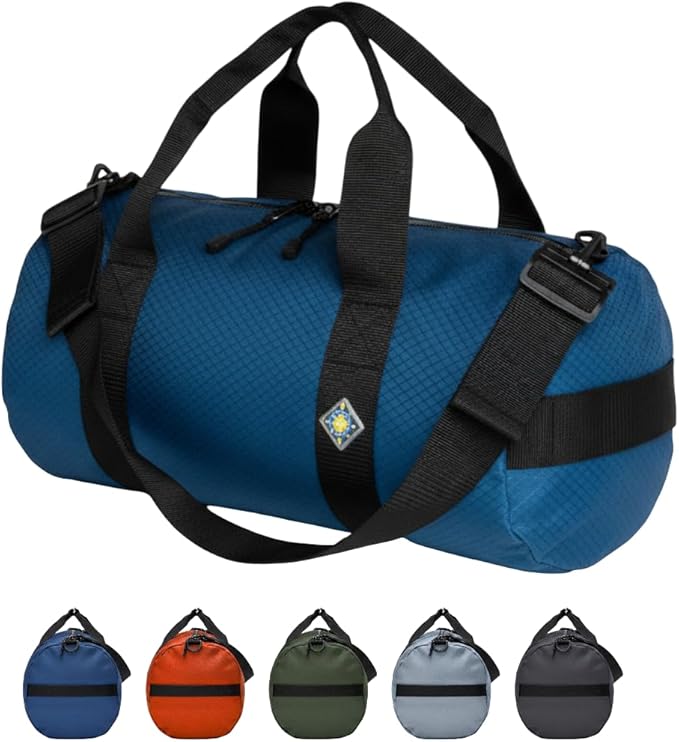 25L Field Duffel Bag, Heavy-Duty Gear Bag, 1050D Tuff Cloth, Diamond Ripstop, Reinforced Stitching - Blue (10" x 20")