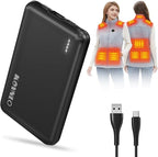 KOVNLO Battery Pack for Heated Vest, 5V 2A 10000mAh USB Power Bank with USB-C Charging Cable, Ultra Thin Portable Charger for Heated Jacket,iPhone, Android