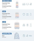 Narwey 6 Set/5 Set Compression Packing Cubes for Travel Kids Women Carry on, Packing Organizers Bag for Backpack Luggage Suitcase Duffle Bags