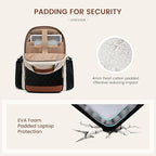 LOVEVOOK Laptop Backpack for Women with Pouch Pocket for Large Capacity Cup,17 Inch Teacher Nurse College Work Travel Backpack Purse,Waterproof Laptop Computer Bags,Grey-Black-Brown+Diamond-shaped
