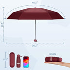 Yoobure Travel Umbrella Portable Compact Umbrellas, Pocket Mini for Purse, Umbrellas for UV Sun & Rain Small for Backpack, Umbrella with Case Folding for Kids Women