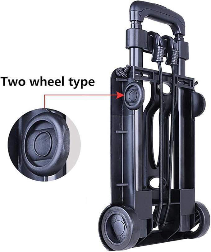 Eujgoov Small Folding Hand Truck 2 Wheels Dolly Portable Luggage Trolley Cart Lightweight for Travel Shopping