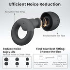 JUSTRVN Earplugs for Sleeping,Noise Reduction Soft Silicone Ear plugs with 7 Pairs Ear tips&One Connection Cord,Hearing Protection Reusable Earplugs for Sleeping,Concert,Work&Sound Reduction 25dB-30db