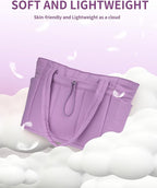 Wandering Nature Puffer Tote Bag with Cup Holder & Laptop Compartment & Trolley Sleeve for Travel, Work, Nurse, Women