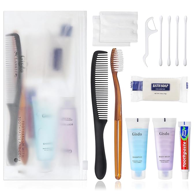 10 Sets Toiletry Kits Homeless Personal Hygiene Kit Bulk Homeless Care Package Supplies Travel Toiletry Kit Homeless Hygiene Kit Bulk for Men Women Charity Disposable Toiletry Kit(10-IN-1)