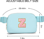 Gitus Gifts for 7 8 9 10 11 Year Old Girls Belt Bag Fanny Pack Crossbody Bags with Initial Letter Patch Birthday Gifts for Daughter Sister Friends Teen girls (Icing Blue-Z)