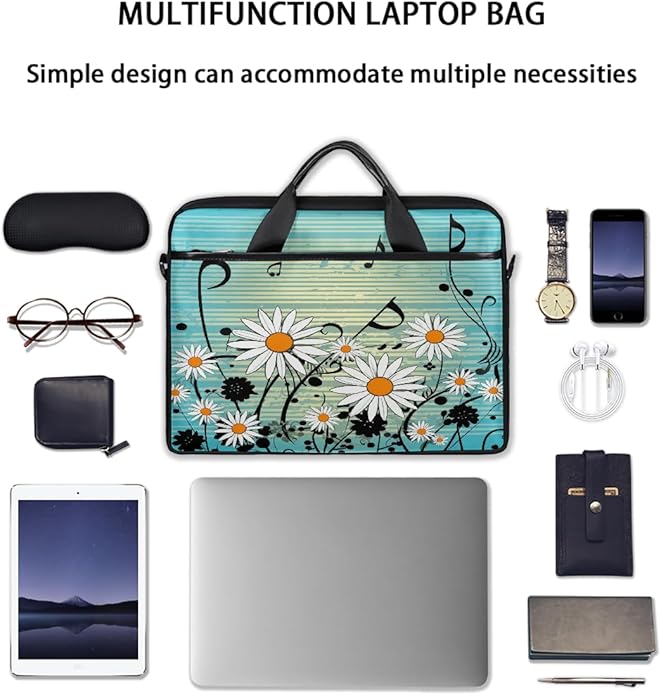 Laptop Shoulder Bag for Women Men, Waterproof Computer Case Messenger Bag Briefcase for Business Office Travel