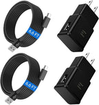 Type C Charger Fast Charging, 2 Pack USB C Android Phone Wall Charger Block & 6.6ft Charge Cable Cord, for Samsung Galaxy S8/ S9/ S10 Plus Active S10e, S20/ S21 Ultra Plus, Note 8 9 10, Pixel 3 4 etc