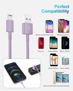 4 Pack [Apple MFi Certified] Apple Charging Cables 3ft, iPhone Chargers Lightning Cable 3 Foot, Fast iPhone Charging Cord for iPhone 14/14Pro/13/13Pro/12/11/11Pro/11Max/ X/XS/XR/XS Max/8, ipad(Purple)