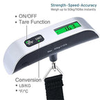 Luggage Weight Scale, 50kg 10g Digital Scale Electronic Kitchen Luggage Hanging Scale Weight Suitcase Travel Scale Baggage Bag Weight Tool,for Travel(with Strap)