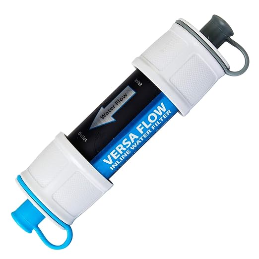 Versa Flow Light-Weight Water Filter System - Hollow Fiber Inline or Straw Filter for Survivor and Emergency Filtration