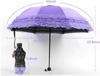 WANLIAN Folding umbrella Travel Umbrella Folding UV Resistance Lace Parasol Umbrella Sun Umbrella For Women Girls sunshades with lace decoration