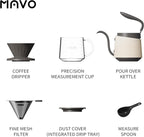 Pour Over Coffee Maker Set, Pour Over Kettle, Coffee Dripper, Glass Coffee Server with Scale, Stainless Steel Filter (Grey)