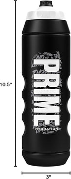 PRIME 32 oz Black Graffiti Squeeze Sports Water Bottle, BPA Free, Dishwasher Safe, Easy-Grip Ergonomic Leakproof Design, Fast Hydration for Gym, Cycling, Running