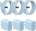 iPhone Charger Fast Charging 10FT iPhones 17 16 15 Charger 3 Pack Type C Chargers USB C Charger Compatible with iPhone Air 17/17 Plus/17 Pro/17 Pro Max/16/16 Plus/16 Pro/16 Pro Max/15 (Blue)