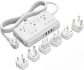 TESSAN Voltage Converter US to Europe, 220 to 110 Voltage Converter, Universal Travel Adapter with 4 USB Ports (1 USB C), 3 AC and EU UK AU IT in ZA Plug Power Adapter, Step Down Transformer, 4 FT
