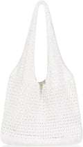 WantGor Crochet Bags, Beach Mesh Tote Bag Womens Shoulder Shopping Handbag Casual Travel Totes Bag Foldable Hobo Bags
