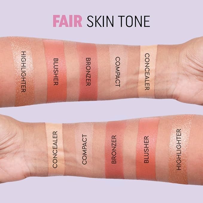 5 In 1 Makeup stack With Concealer, Bronzer, Blusher, Compact & Highlighter Smooth & Blendable Formula - Travel Friendly, Quick & Easy to Use (Fair)