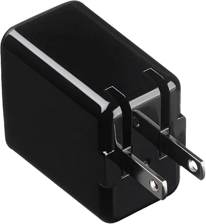 Amazon Basics 12W One Port USB-A Portable Wall Charger (2.4A) for Phones (iPhone 16/15/14/13/12/11/X, Samsung, and more), 2-Pack, Black