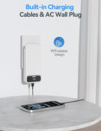 20000mAh Lightweight-Portable-Charger-Power-Bank with Built-in Cables and AC Wall Plug, PD20W USB-C Fast Charging Battery Pack, LED Display External Travel Phone Charger for All iPhone,Samsung,Android