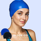 2pcs High Elasticity Silicone Swim Cap for Women and Men, Comfortable Non-Slip Swimming Caps for Long and Short Hair, Durable Waterproof Swim Hats for Adults, Keep Hair Dry